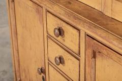 Large 19thC Painted English Pine Glazed Dresser - 4092301
