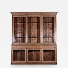 Large 19thC Scottish Pine Glazed Bookcase Display Cabinet - 2991108