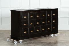 Large 19thC Welsh Ebonised Pine Haberdashery Drawers - 3334651