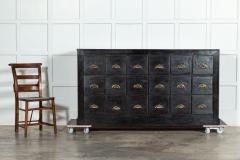Large 19thC Welsh Ebonised Pine Haberdashery Drawers - 3334652