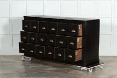Large 19thC Welsh Ebonised Pine Haberdashery Drawers - 3334654