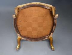 Large 19thc French carved giltwood stool with upholstered shaped seat - 4805867