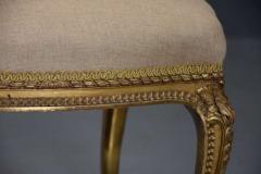Large 19thc French carved giltwood stool with upholstered shaped seat - 4805871