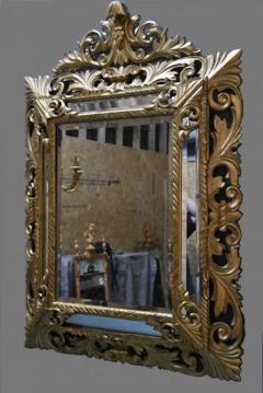 Large 19thc Italian giltwood cushion mirror - 4787851