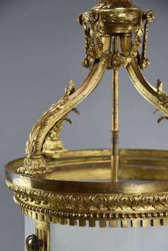 Large 19thc fine quality French gilt bronze circular hall lantern - 4806329