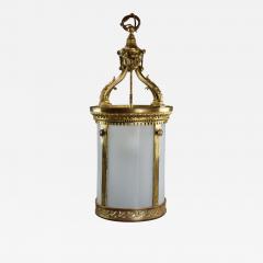 Large 19thc fine quality French gilt bronze circular hall lantern - 4811119