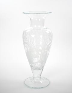 Large 20th Century Decorative Vase with Etched Antelopes by Erika Van Dewark - 4549856