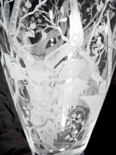 Large 20th Century Decorative Vase with Etched Antelopes by Erika Van Dewark - 4550163