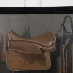 Large 20th Century Trompe LOeil Equestrian Oil on Canvas - 3653810