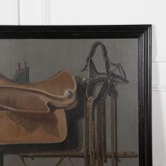 Large 20th Century Trompe LOeil Equestrian Oil on Canvas - 3653811