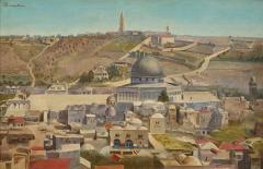 Large 20th century oil painting of Jerusalem - 4412307