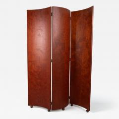 Large 3 panelled curved wooden partition 1980s France - 4306043