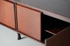 Large 4 door Credenza in Mahogany and Teak Italy 1960s - 3796779