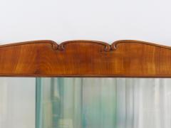Large 59 Biedermeier Carved Scalloped Cherry Wood Wall Mirror Vienna 1850 - 4722498
