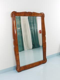 Large 59 Biedermeier Carved Scalloped Cherry Wood Wall Mirror Vienna 1850 - 4722506