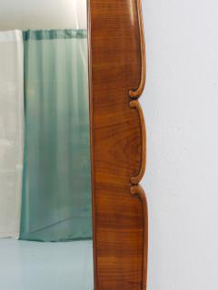 Large 59 Biedermeier Carved Scalloped Cherry Wood Wall Mirror Vienna 1850 - 4722510