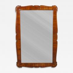Large 59 Biedermeier Carved Scalloped Cherry Wood Wall Mirror Vienna 1850 - 4727717