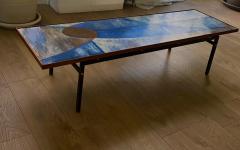 Large Abstract Enamelled Coffee Table - 3947635