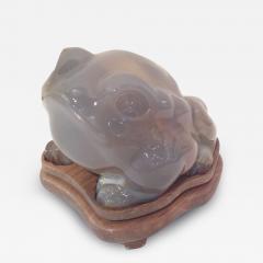 Large Agate with Captured Water Chinese Frog - 91871