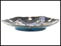 Large Antique 18 inch Japanese Cloisonne Enamel Charger with Fans - 3903424