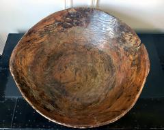 Large Antique Americana Carved Elm Burl Bowl with Handles - 2773905