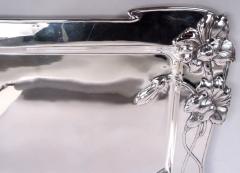 Large Antique Austrian Art Nouveau Silver Tray - 4002719