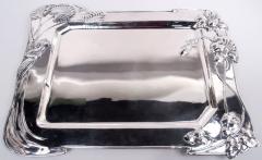 Large Antique Austrian Art Nouveau Silver Tray - 4002722