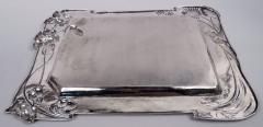 Large Antique Austrian Art Nouveau Silver Tray - 4002746