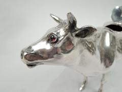 Large Antique Dutch Silver Cow Creamer - 3757610