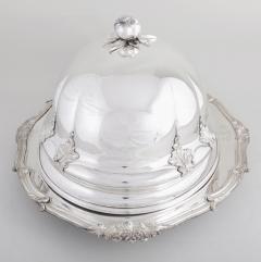 Large Antique English Silver Plate Tableware Armorial Cloche Warming Tray - 3988393