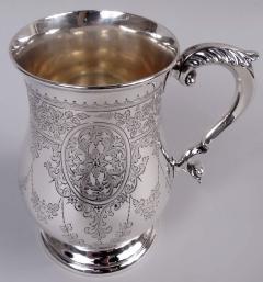 Large Antique English Victorian Georgian Sterling Silver Mug 1884 - 4338800