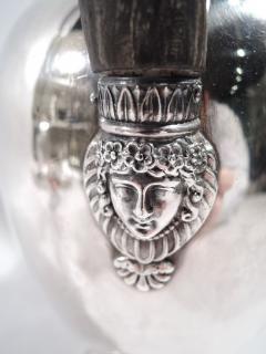 Large Antique French Restauration Etruscan Silver Coffeepot C 1820 - 3749192