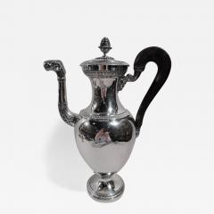 Large Antique French Restauration Etruscan Silver Coffeepot C 1820 - 3751520