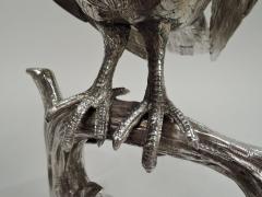 Large Antique German Silver Perched Bird Spice Box - 3753681