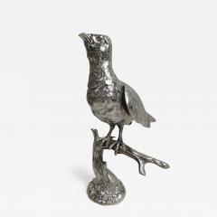 Large Antique German Silver Perched Bird Spice Box - 3755771
