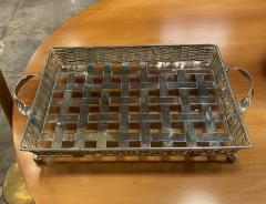 Large Antique Italian Silver Square Tray 1950s - 1584191
