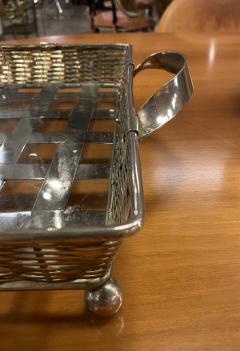 Large Antique Italian Silver Square Tray 1950s - 1584193