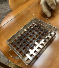 Large Antique Italian Silver Square Tray 1950s - 1584195