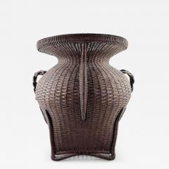 Large Antique Japanese Bamboo Flower Basket Hahakago in Chinese Taste - 4638999