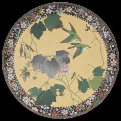 Large Antique Japanese Meiji Cloisonne Plate 1900 - 3902962