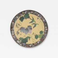 Large Antique Japanese Meiji Cloisonne Plate 1900 - 3926430