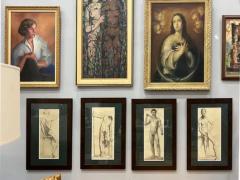 Large Antique Male Nude Art Study Drawing From Paris Framed in Italy - 3611999