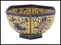 Large Antique Meiji Japanese Cloisonne Yellow Enamel Bowl Ming Mark - 3901364