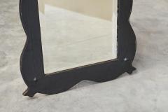 Large Antique Mirror in Ebonized Wood and Facetted and Weathered Mirror Glass - 4395793