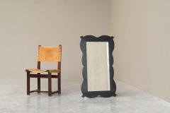 Large Antique Mirror in Ebonized Wood and Facetted and Weathered Mirror Glass - 4395861