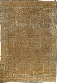 Large Antique North Indian Brown Handmade Wool Rug - 2443541