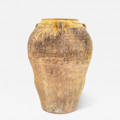 Large Antique Spanish Terracotta Olive Jar With 3 Handles - 4534677