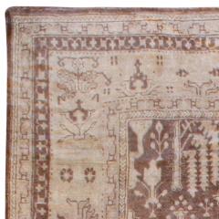 Large Antique Turkish Oushak Floral Brown and Sand Handwoven Wool Rug - 2456750