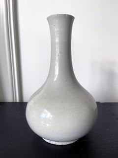 Large Antique White Glazed Bottle Vase Korean Ceramic Joseon Dynasty - 1971334