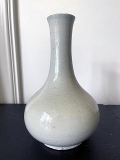 Large Antique White Glazed Bottle Vase Korean Ceramic Joseon Dynasty - 1971336